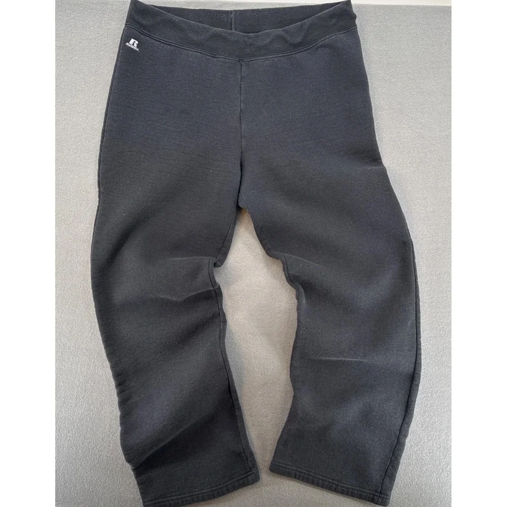 Black Russell Athletic Sweatpants XXL Made In USA Open‎ Hem Baggy Essential